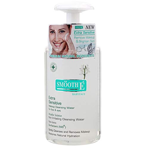 #Mg Smooth -E Extra sensível à maquiagem de água de limpeza 300ml -Smooth E Água de limpeza de maquiagem extra sensível. Para rosto e olhos. Solução micelar. Água de limpeza não irritante