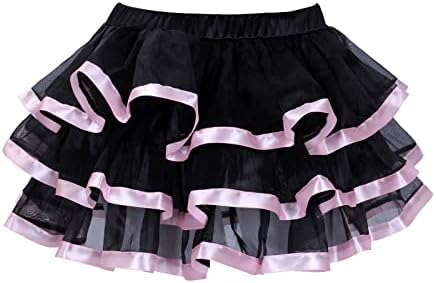 Salia de tule em camadas feminina Bloco colorido Bloco de cores Gothic Mini saia