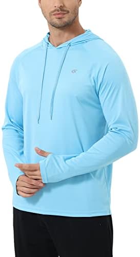 UPF masculino mais de 50 camisas com capuz de manga comprida Capuz de proteção solar atlética para pescar