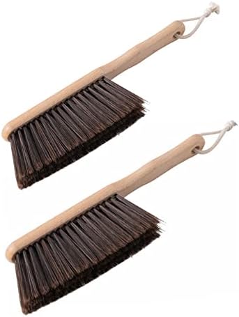 Hikin Wood Handle Handle Broom Hair Duster, Brush de limpeza de poeira para casa e de pó de 11,4
