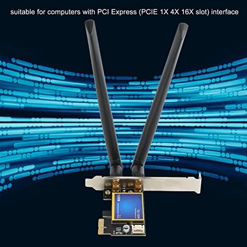 PCIE WiFi Card, 2,4g 5G Adaptador de rede sem fio de banda dupla, 1200 Mbps, 4,0 Adaptador de cartão Wi -Fi Gaming para computadores de mesa PC