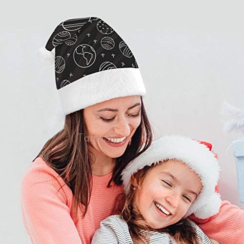 Chapéu de Papai Noel de Natal, chapéu de férias do Planet Xmas para adultos, Hats de Natal de Comfortar Unisex