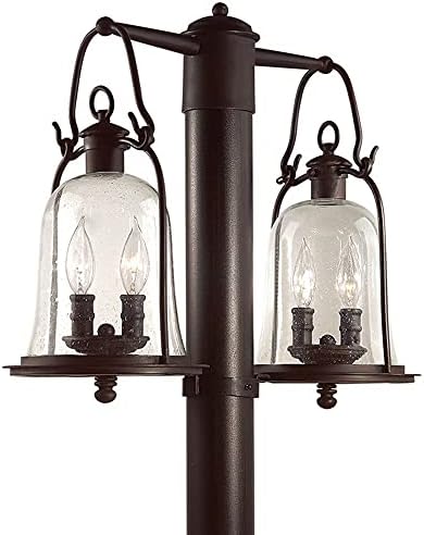 Iluminação Troy P9464NB OWINGS Mill-4 Light Outdoor Post Lantern-8,75 polegadas de largura por 17,75 polegadas